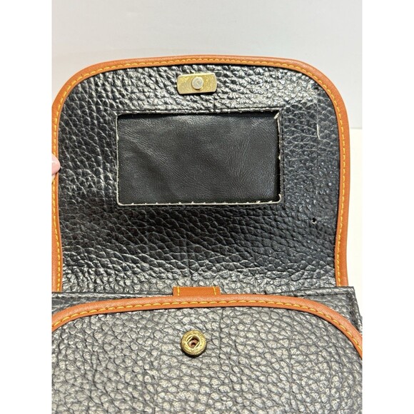 Vtg. Dooney & Bourke Black Leather Travel Crossbody Bag Multi-Pocket Card Slot - Picture 8 of 16